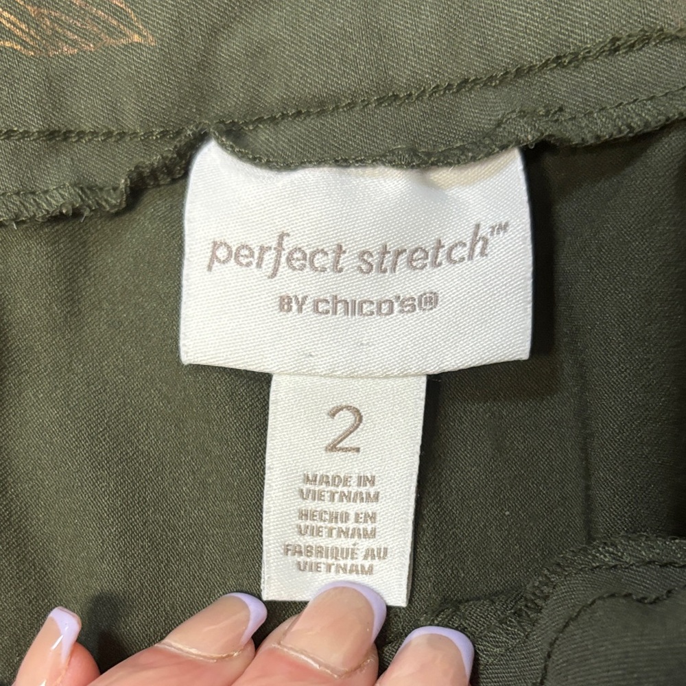 Chico's Olive Leaf Pattern Pants - image 5